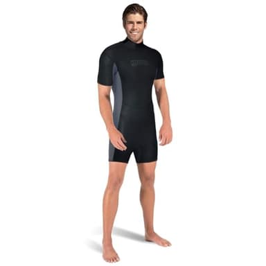 Mares Men's M-Flex 2.5 mm Shorty Wetsuit - Neoprene One Piece Scuba Diving Suit for Warm Water, Black, Medium
