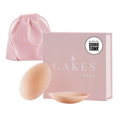 CAKES Body® grippy (Non-Adhesive) Circle Nipple Covers for Women - Silicone Nipple Covers with Travel Pouch - Reusable Design for Sports Bras, Swimear & Bralettes - Honey, OG Size (B-DD)