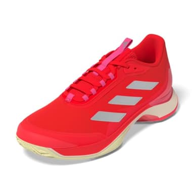 Adidas Womens Avacourt 2 Tennis, Lucid Red/Silver Metallic/Warm Vanilla, 7.5
