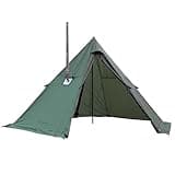 Hot Tent with Stove Jack, 6.89ft Standing Room with Snow Skirt, 2~4 Person, Tipi Tent for Family, Hiking, Fishing, Hunting, Backpacking Camping