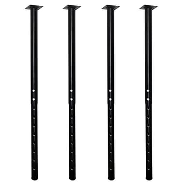 QLLY Adjustable Metal Desk Legs – Set Of 4, 24-40" Height, Round 2" Diameter, Heavy-Duty Steel, 220lbs Capacity, Black