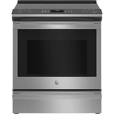 GE Profile PSS93YPFS 30" SlideIn Smart Electric Range with 4 Radiant Heating Elements, 5.3 Cu. Ft. True Convection Oven, Storage Drawer, WiFi, Self Clean with Steam Option,