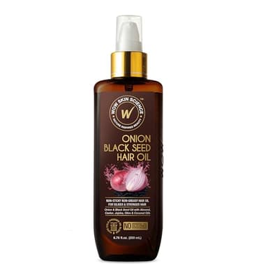 WOW Skin Science Onion Black Seed Hair Oil - Nourishing Treatment for Dry, Damaged Hair Growth with Almond, Castor, Olive, Coconut & Jojoba Oils