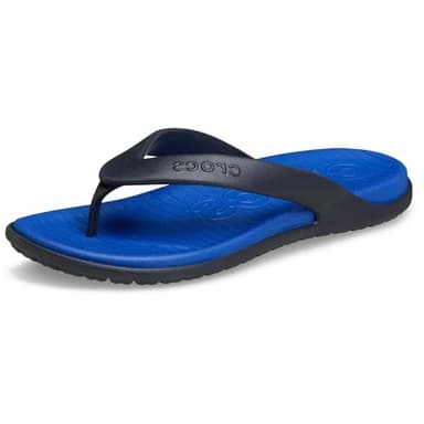 Crocs Men's Coast Flip Flops, Sandals for Men, Blue Bolt/Deep Navy, 9