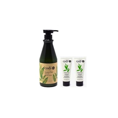 CodiNCodi Hand & Body Lotion – Green Tea 750 ml Bottle and 2 Tubes – Professional Size Moisturizer with Natural Extracts – Hydrating, Non-Greasy Formula for All Skin Types