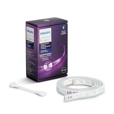 Philips Hue Bluetooth Smart Lightstrip Plus 1m/3ft Extension (No Plug), (Voice Compatible with Amazon Alexa, Apple Homekit and Google Home), White