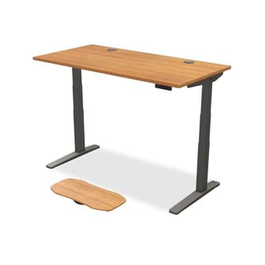UPLIFTDESK Bamboo (60 x 30 inch) Standing Desk 2-Leg V3 Adjustable Stand Up C-Frame (Black), Advanced Keypad, Wire Grommets, Wire Tray, Rocker Board
