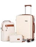 CONCEPTEN Carry On Luggage 22x14x9 Airline Approved, 20-inch Hard Shell Suitcases with Wheels, ABS Lightweight Carry on Suitcase with TSA Lock