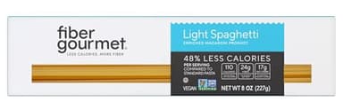 Fiber Gourmet Spaghetti Low Carb Pasta - Light Noodles with 24g Fiber, 110 Calories Per Serving, Vegan Non-GMO Kosher, Made in Italy, Healthy Guilt-Free Alternative - 1 Pack