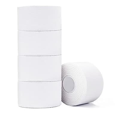 ADMITRY Athletic Tape,5 Pack White Sports Tape,Very Strong No Sticky Residue Wrist Ankle Tape for Gymnastics Boxing Lacrosse Climbing Hockey Bat
