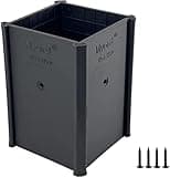 Myard PS446-B 4x4x6 Inches Post Protector with Screws, Inner Size 3.5"x3.5", Protect Mailbox, Deck & Fence Posts from Damage to Lawn Maintenance Equipment, Fit Wood & Metal Posts (1-Pack, Black)