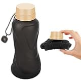 Collapsible Water Bottles,650ml,Leak Proof,Reuseable BPA Free Silicone Foldable Water Bottles,Durable Lightweight for Travel Gym Camping Hiking,Compact Size Portable Sports Water Bottle (Black)
