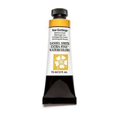 DANIEL SMITH 284600060 Extra Fine Watercolor 15ml Paint Tube, New Gamboge, 0.5 Fl Oz (Pack of 1)
