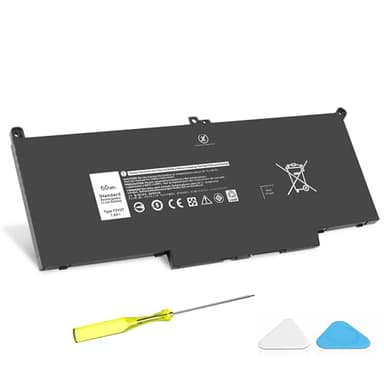 VNYUNQWE F3YGT 60WH Latitude 7480 7490 Battery 2X39G Replacement for Dell Latitude 12 7000 7280 7290/13 7000 7380 7390 P29S002/14 7000 7480 7490 P73G002 Series DM3WC KG7VF P73G DM6WC [60Wh/7.6V]