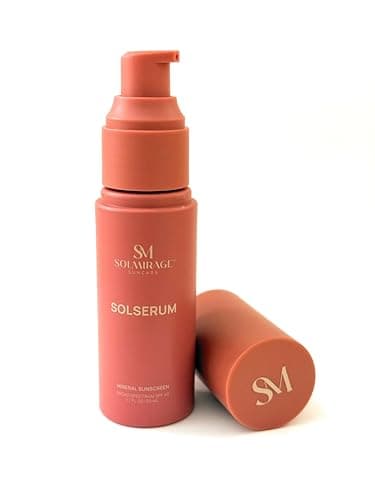 Solserum Mineral Sunscreen SPF 40—Dermatologist-Formulated Facial SPF Serum with Non-Nano Zinc Oxide, Niacinamide & Antioxidants—Lightweight, Tint to Sheer Application, No White Cast, Dewy Finish