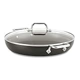 All-Clad HA1 Hard Anodized Non Stick Everyday Pan w/ Lid and Handles, 12 Inch, Induction, Oven Broiler Safe 500F, Lid Safe 350F, Deep Frying Pan, Skillet, Pots and Pans, Kitchen, Cookware, Black