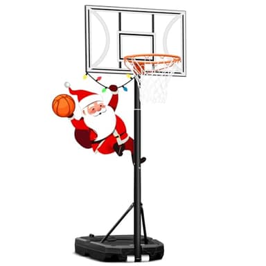 Seray Kids Basketball Hoop, Adjustable Height Outdoor Swimming Pool Basketball Goal, Indoor Portable Basketball Hoop for Youth/Toddler in Backyard/Driveway (3-9 FT Snow White, 33 in Backboard)