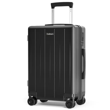 Cosbarn Carry On Luggage 22x14x9 Airline Approved, 20 inch Hard Shell Suitcase, ABS Hardside Suitcases, Lightweight Travel Luggage with 8 Silent Spinner Wheels, Black