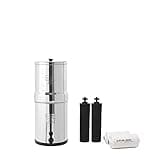 Travel Berkey Gravity-Fed Water Filter with 2 Black Berkey Elements + 2 Berkey PF-2 Fluoride and Arsenic Reduction Elements—Use at Home or Outdoors