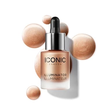 ICONIC LONDON Illuminator | Liquid Highlighting Drops for a Radiant Glow, Cruelty-Free, Vegan Makeup, Original (Champagne Shimmer) 0.45 Fl oz