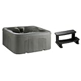 LifeSmart 4 Person Inflatable Hot Tub Spa, with Side Step for Square & Round Hot Tubs, & Cover