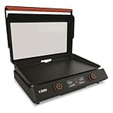 Blackstone 22-Inch Electric Griddle - 1200W Non Stick Ceramic Titanium Coated Stainless Steel Tabletop Griddle with EZ-Touch Control Dial, LCD Display, Patented Rotate & Remove Glass Hood - 8001