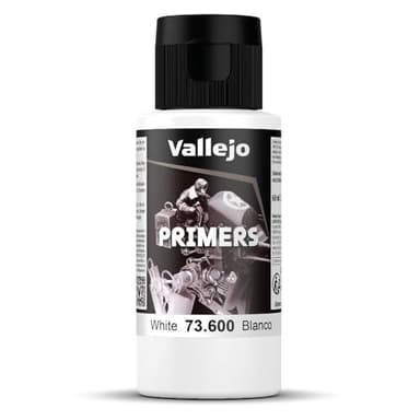 Vallejo - Surface Primer Color | White Acrylic Primer 60 ml (2.02 fl.oz.) | Matte Finish and Fast Drying | Perfect for Airbrushing and Great Adhesion to Figurines and Scale Models