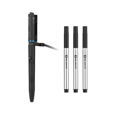OLIGHT O'Pen 3 EDC Pen Light USB-C Rechargeable 120 Lumens Flashlight with O-Gel Ink Refills Pack of 3
