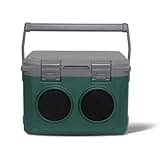 GETUHAND Camp Cooler with Bluetooth Speaker 22 Quart，48 Hours Ice Retention, Portable Handle, Outdoor Camping Cooler for BBQs, Beach, Hiking Dark Green