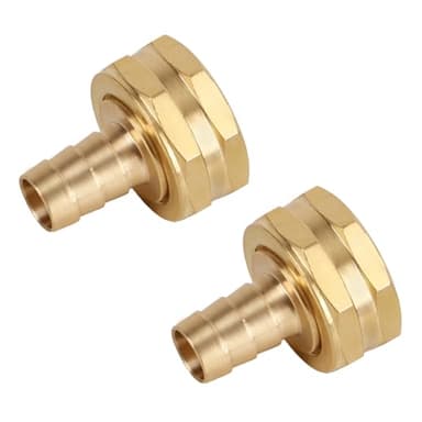 BOXOB 2pcs Solid Brass 1/2" PEX Barb to 3/4" GHT Female Garden Hose Adapter Connector, Heavy Duty Leak-Proof Fitting for Repair & Splicing