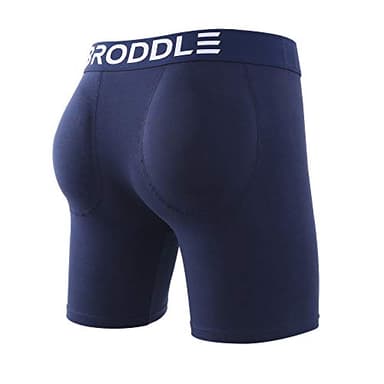 BRODDLE Mens Package and Butt Padded Underwear Enhancing Boxer Briefs… Navy Blue Medium