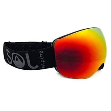 Sol Alpine Alpinist Ski & Snowboard Goggles w/TWO Fast Changing Magnetic Lenses - Blaze Revo Red (VLT-17% for bright & sunny conditions) & Luna™ (VLT-84% for low light & night time conditions)