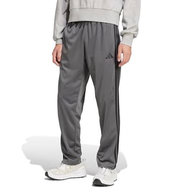 Adidas Mens 3-Stripes Tricot Regular Fit Open Hem Sportswear Track Pants, Solid Grey, X-Large