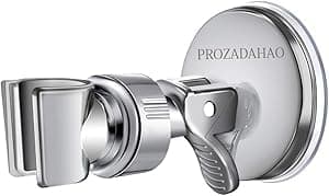 PROZADAHAO Adjustable Shower Head Holder, Bathroom Suction Cup Handheld Shower Head Bracket, Removable Wall Mounted Suction Bracket (Silver-1)