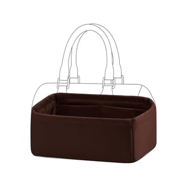 DGAZ Silk Purse Organizer Insert Fits LV Speedy 16/20/25/30/35/45 bags，Silky Smooth Bag Organizer，Luxury Handbag & Tote Shaper（Global Brown，New nano 16）
