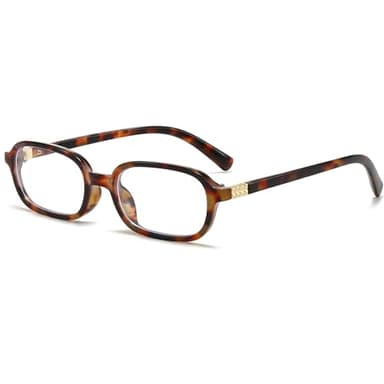 Breaksun Retro Rectangle Glasses for Women Men Small Square Blue Light Blocking Glasses Vintage Eyeglasses (Tortoise)