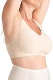 SHAPERMINT Bras for Women Wirefree - Seamless Bra for Women No Underwire, Plus Size Adjustable Bralette Beige