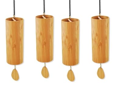 Chimes Set of 4 – Handmade Wind Chimes Tuned to The 4 Elements (Terra, Aqua, Aria, Ignis) – Meditation, Yoga, Sound Healing & Relaxation – Soothing Harmonic Bamboo Resonance
