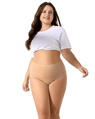Goat Union Organic Cotton Boyleg Period Underwear for Women & Teens - Moderate Absorbency Period Panty, Blush, 6XL, Pack of 1