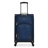 U.S. Traveler Aviron Bay Expandable Softside Luggage with Spinner Wheels, Navy, Carry-on 22-Inch