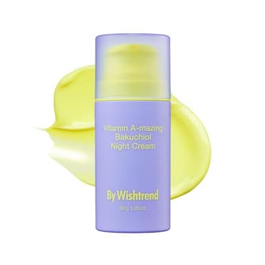 BY WISHTREND Vitamin A-mazing Bakuchiol Night Cream | Retinal, Peptide, Collagen, Ceramide NP, Centella Asiatica, moistfully plump overnight skincare (1.05 Oz (Pack of 1))