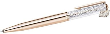 Swarovski Crystal Authentic Crystalline Rose Gold Plated Swan Charm Ballpoint Pen