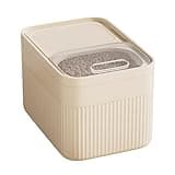 RiNNer Airtight Pet Food Storage Container, Up to 30 lbs, For Dog Cat with Measuring Cup (Beige, 30 pounds)
