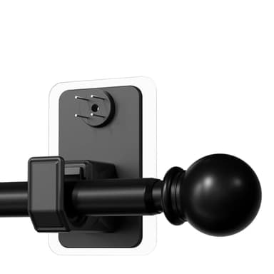 TRAROD No Drill Curtain Rod for Windows 25 to 86 Inch - 2.0 Dual-Fix Adhesive & Invisible Nail, 5/8" Adjustable Black Curtain Rod No Drilling, Renter Friendly for Apartments & Dorms