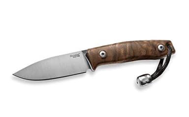 LionSTEEL M1 Bushcraft Fixed Blade Knife, M390 Sintered Steel Blade, Walnut Handle