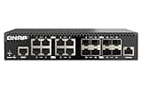 QSW-M3216R-8S8T Half-width Rackmount 16-Port 10GbE Layer 2 Web Managed Switch for SMB/SOHO high-speed networking environments (Managed Switch 16 Ports)
