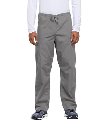 Cherokee Men's Originals Unisex Drawstring Cargo Scrub Pant, Grey, Large