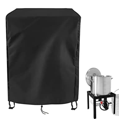 Guisong Turkey Fryer Cover for CreoleFeast/King Kooker, Waterproof Crawfish Boiler Cover for Outdoor Deep Fryer, Protective Seafood Boil Pot Cover for Seafood Boil Pot and Burner kit-26" x 25" x 34"
