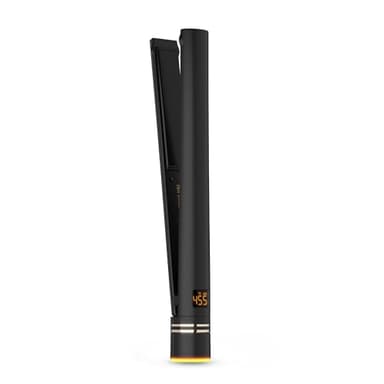 HOT TOOLS Pro Artist Black Gold Ionic 1 Inch Flat Iron - Use as Straightener for Sleek Straight Hair or Use Rounded Edges for Shiny Curls and Waves, Stylist-Preferred Styles