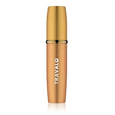 Travalo LUX Perfume Atomizer - Leak-Proof and TSA Approved for Air Travel - Reusable Airtight Easy Fill Mini Pump Sprayer - Lightweight Portable - Brushed Polished Metal Alloy Outer Shell - Gold